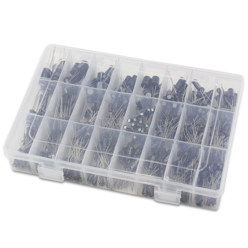  [AUSTRALIA] - OCR 24Value 500pcs Electrolytic Capacitor Assortment Box Kit Range 0.1uF－1000uF