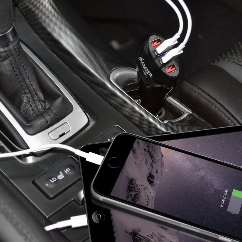 Amzer 10A/50W 4-Port USB Car Charger with Intelligent Rapid Charge Technology - LeoForward Australia