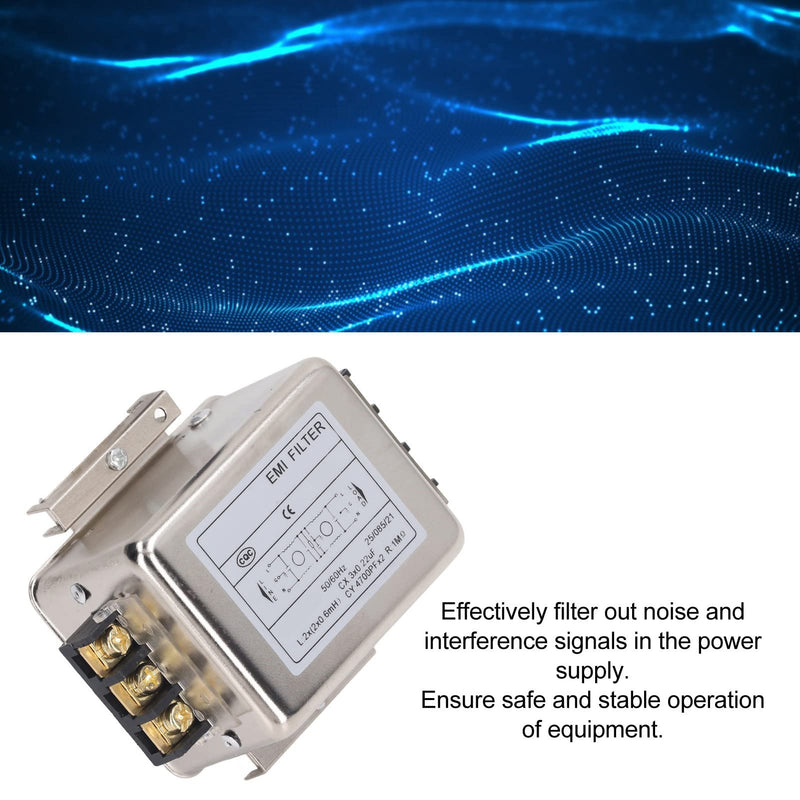  [AUSTRALIA] - EMI Filter Anti-Interference Noise Signal Filtration 35mm Rail Installation 30A Single Phase Line Filter 125V 250V