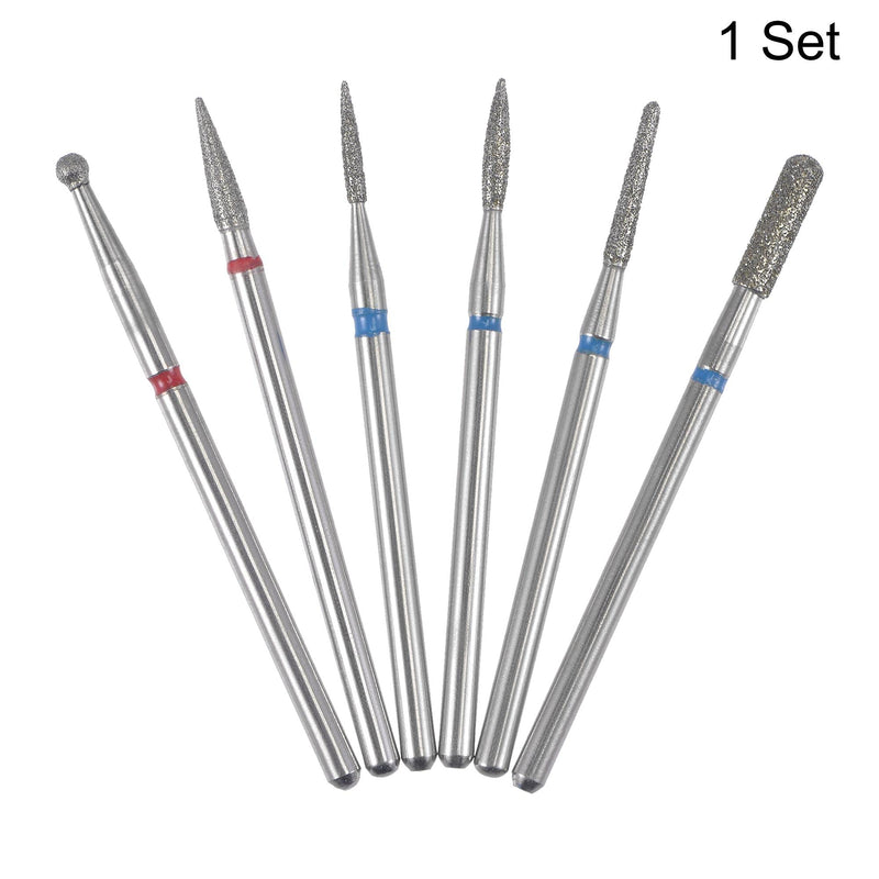  [AUSTRALIA] - uxcell Diamond Coated Grinding Head Drill Bit Set Polishing Trimming Carving Accessories Universal Fitment, Assorted Shape 6pcs