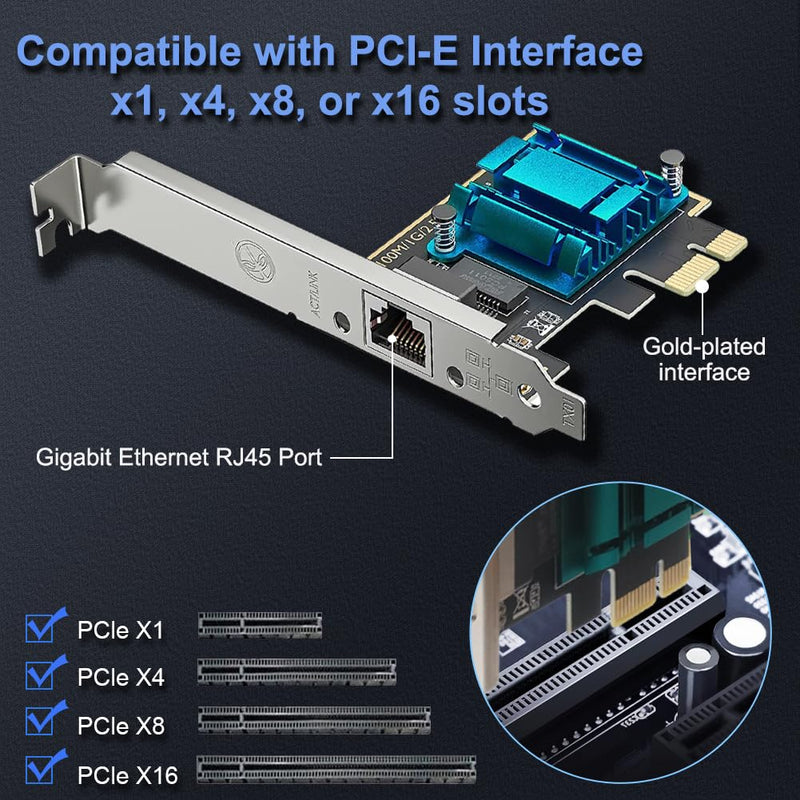  [AUSTRALIA] - 2.5GBase-T PCI Express Card 100M/1G/2.5G PCIE Network Card Gigabit Ethernet Card for PC Compatible with Windows 11/10/8/7/XP and Mac OS RJ45 Adapter 2.5G PCIe Network Card