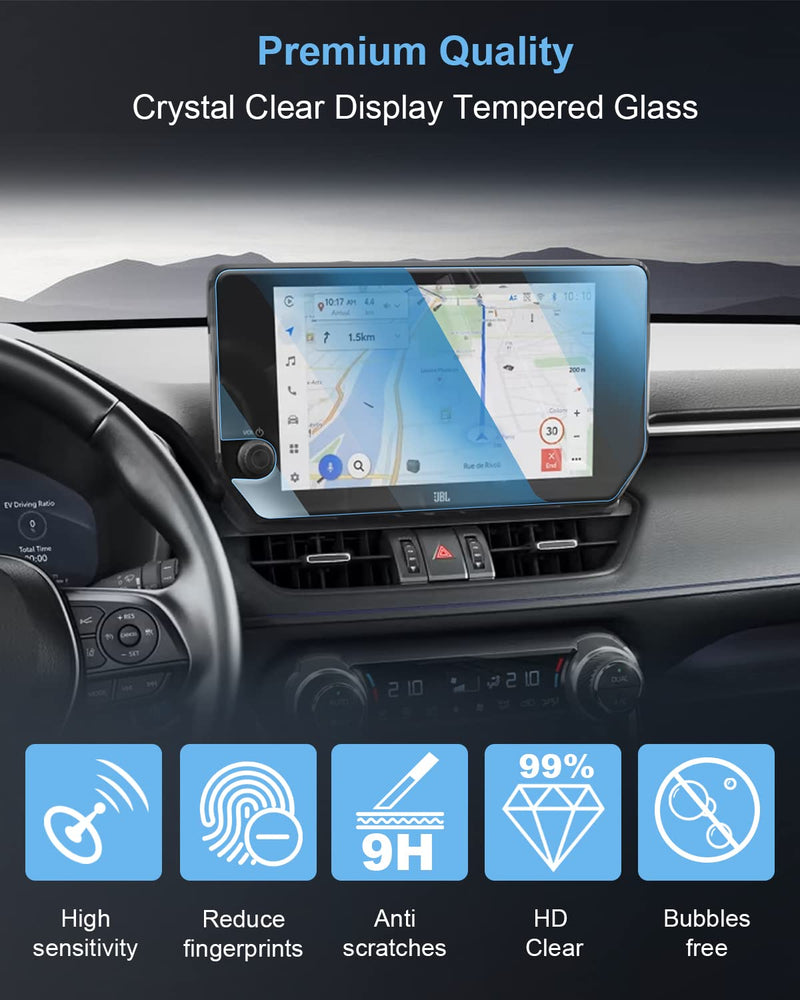  [AUSTRALIA] - WEIPIN 10.5" Car Screen Protector 【Smooth as Silk】 for 2023 Toyota RAV4 Accessories GPS Navigation Tempered Glass Compatible with 2023 RAV 4 - HD Clear RAV4 10.5"-Clear