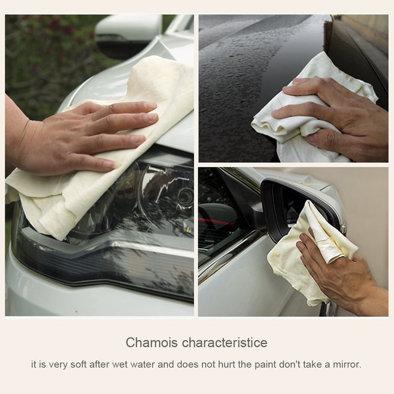  [AUSTRALIA] - River Lake Car Drying Towel Natural Chamois Cleaning Cloth, Super Absorbent, for Auto Car Washing and for Precision Instrument (15.7in x19.5in 2-Pack) S:15.7"x19.5'' 2-Pack