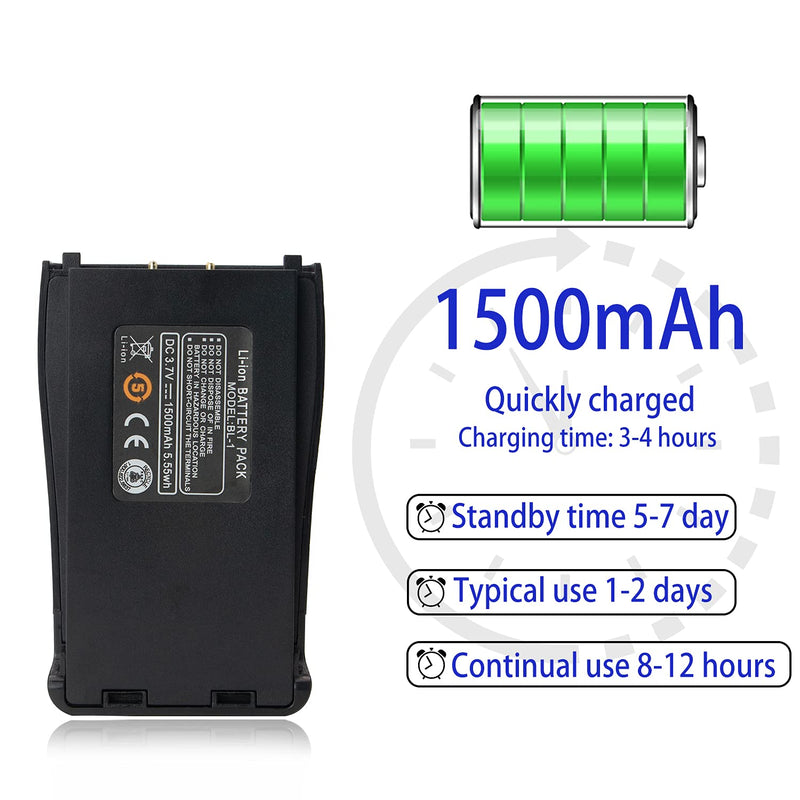  [AUSTRALIA] - Rechargeable 888S Walkie Talkies Original Battery Replacement -1500mAh for Baofeng BF-888S 777S 666S / Pxton PX-888S / Retevis H777 / Arcshell AR-5 (Pack of 2) Pack of 2