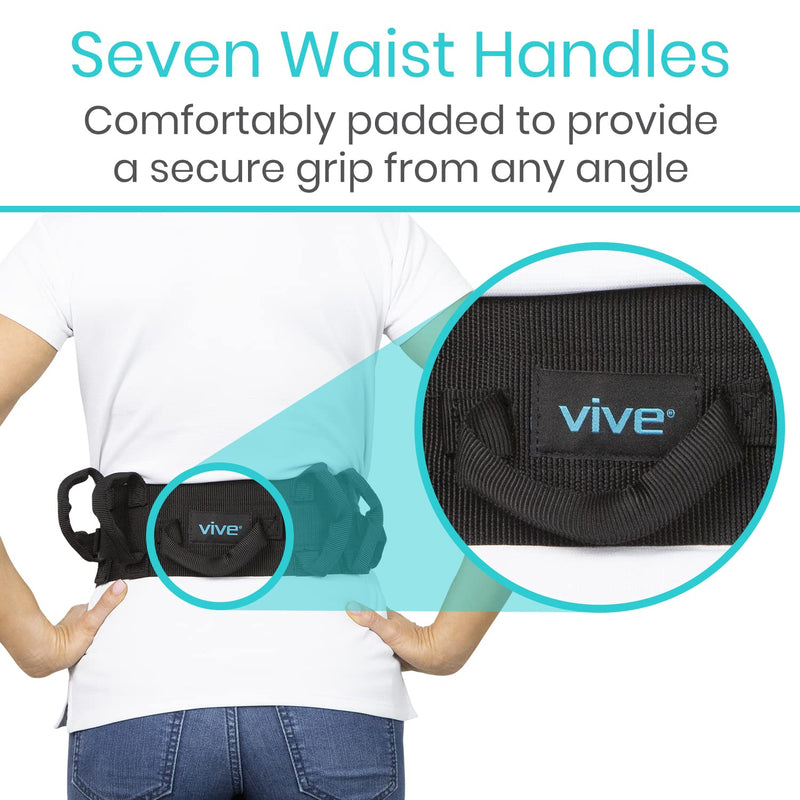  [AUSTRALIA] - Vive Transfer Belt with Handles - Medical Nursing Safety Gait Patient Assist - Bariatric, Pediatric, Elderly, Handicap, Occupational & Physical Therapy - PT Gate Strap Quick Release Metal Buckle