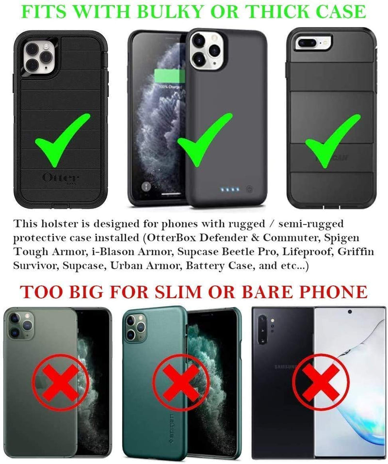  [AUSTRALIA] - AH Military Grade Cell Phone Carrier Holster Men Cell Phone Belt Holder, Compatible w/ [iPhone iPhone 12 Mini SE 5 5S 5C Samsung J1 J3 LG K7 K10 & More] fits Waterproof/Defender/Thick Heavy Duty Case Small (5.4 X 3.3 X 0.70 in)