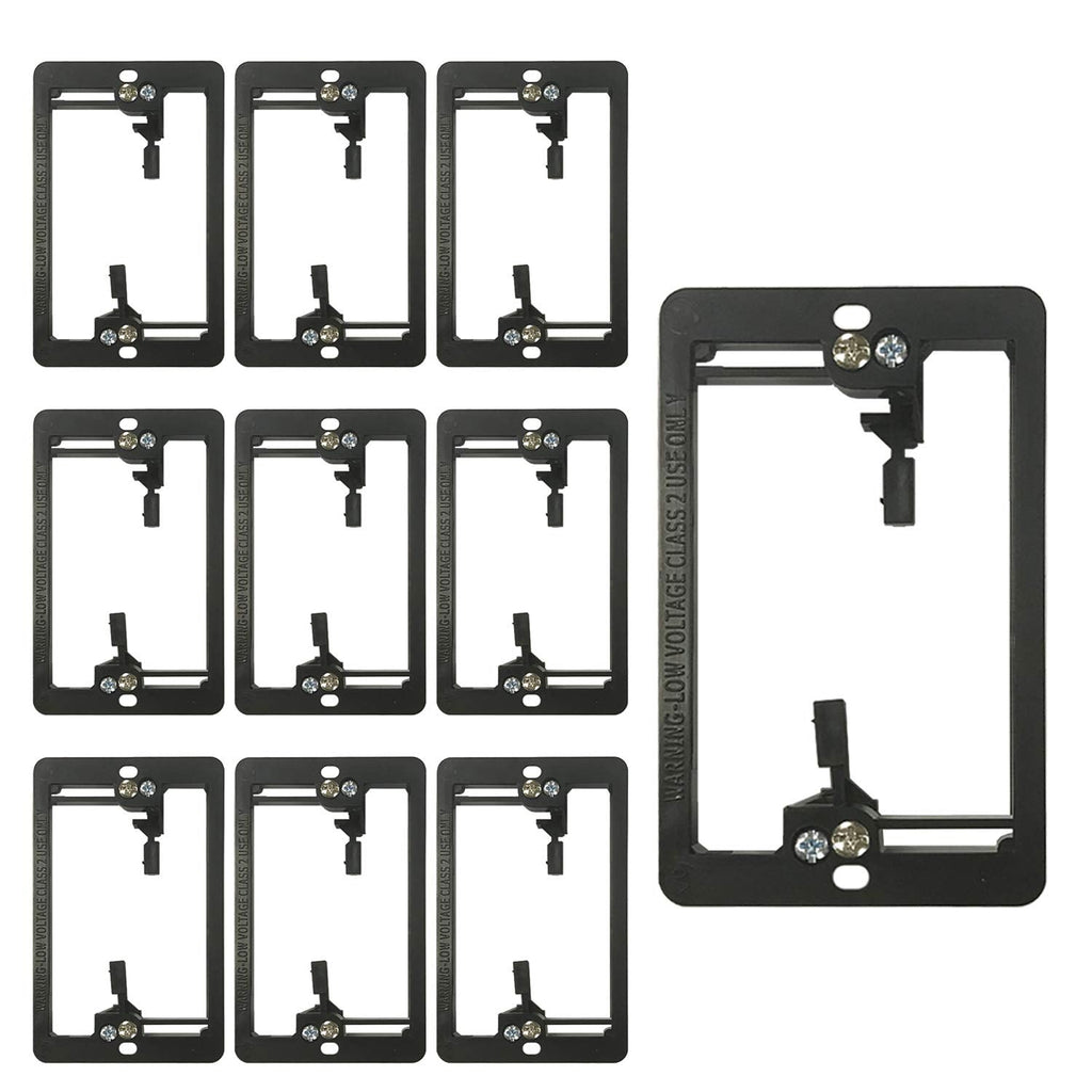 [AUSTRALIA] - [10 Pack] BESTTEN 1-Gang Old Work Low Voltage Mounting Bracket, for Telephone Wire, Coaxial Cable, HDMI/HDTV Cable, Speaker Wire, Network/Phone Cable and More, Standard Size H4.18” x W2.54”, Black