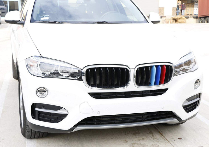 iJDMTOY Exact Fit ///M-Colored Grille Insert Trims Compatible With 2014-2018 BMW F15 X5 and 2015-2016 BMW F16 X6 (Does not fit 2017 X6) Center Kidney Grill - LeoForward Australia