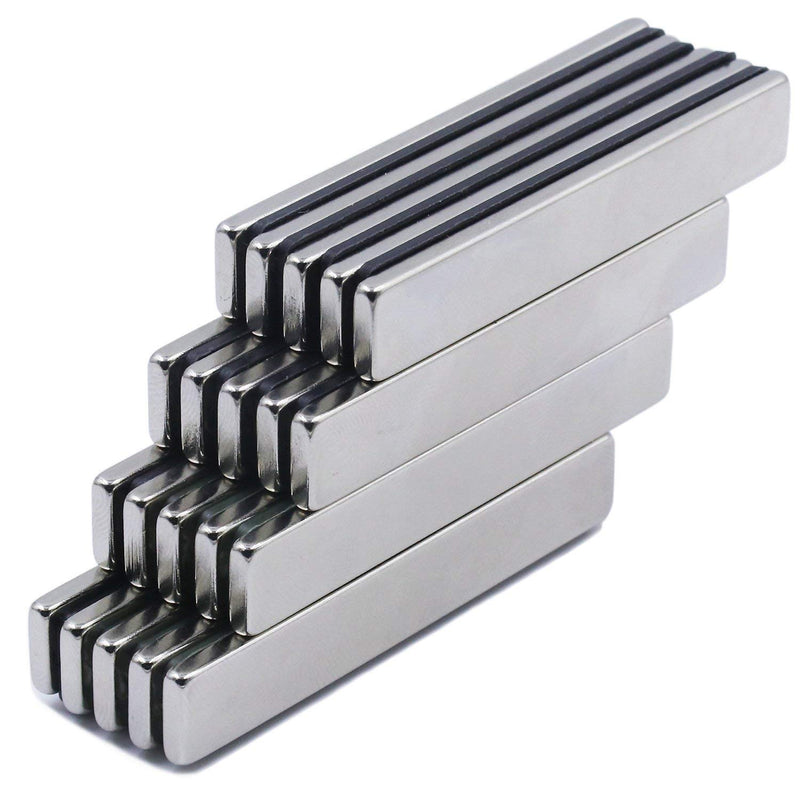Powerful Neodymium Bar Magnets, Rare-Earth Metal Neodymium Magnet - 60 x 10 x 3 mm, Pack of 24 - LeoForward Australia