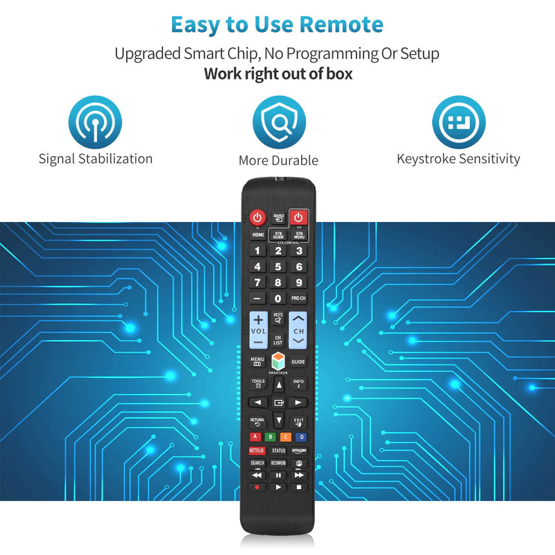 Universal Remote Control for All Samsung TV Remote LCD LED QLED SUHD UHD HDTV Curved Plasma 4K 3D Smart TVs, with Buttons for Netflix, Smart Hub - LeoForward Australia