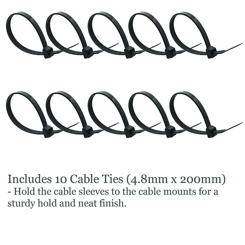  [AUSTRALIA] - Cable Management Sleeve and Wire Cord Organizer with 10 Mount and Ties. Adjustable Premium Neoprene Wraps for Computer Desk, TV, Electrical Cables and Cords Organization Keeper. 118 Inches.