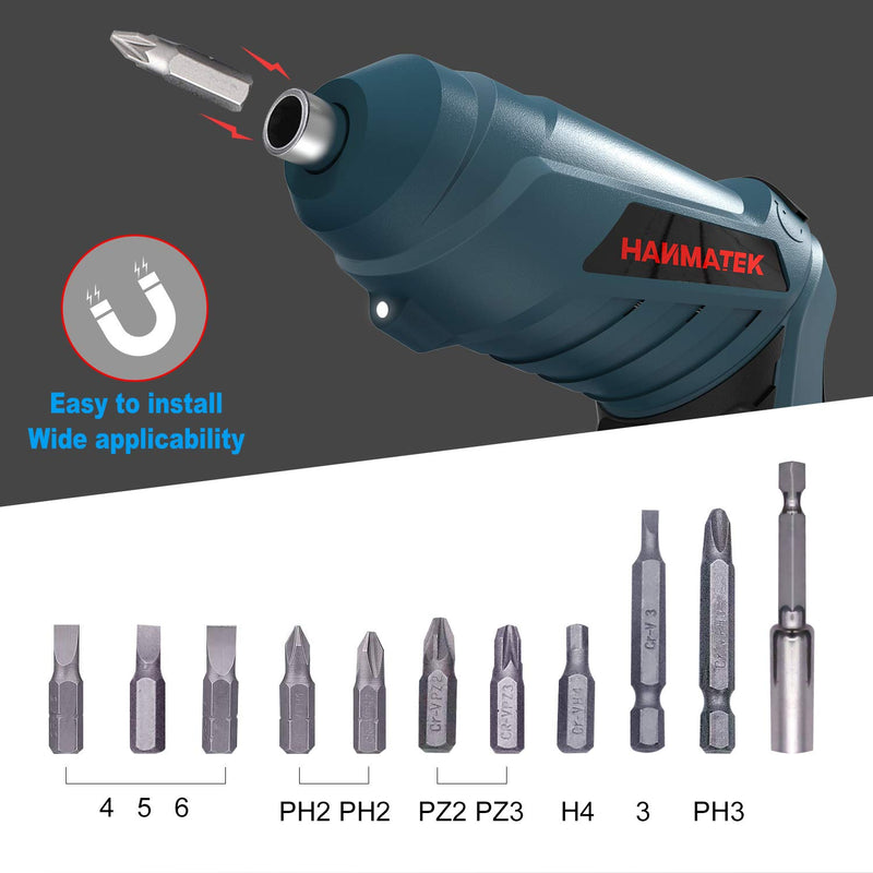  [AUSTRALIA] - HANMATEK Rechargable Cordless Screwdriver Kit with straight and pistol style Powerful Electric Screwdriver Small Screw Guns