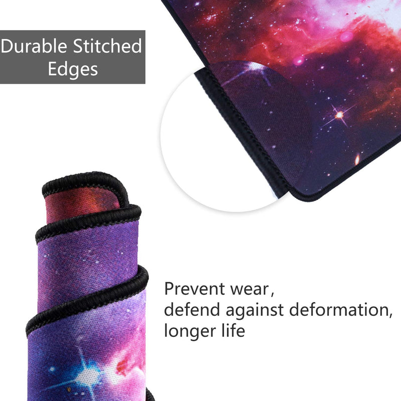 Galaxy Gaming Mouse Pad XL, Extended Large Mouse Mat Desk Pad, Stitched Edges Mousepad, Long Non-Slip Rubber Base Mice Pads (27.6"x11.8"x0.12") 300*700*3mm Galaxy - LeoForward Australia