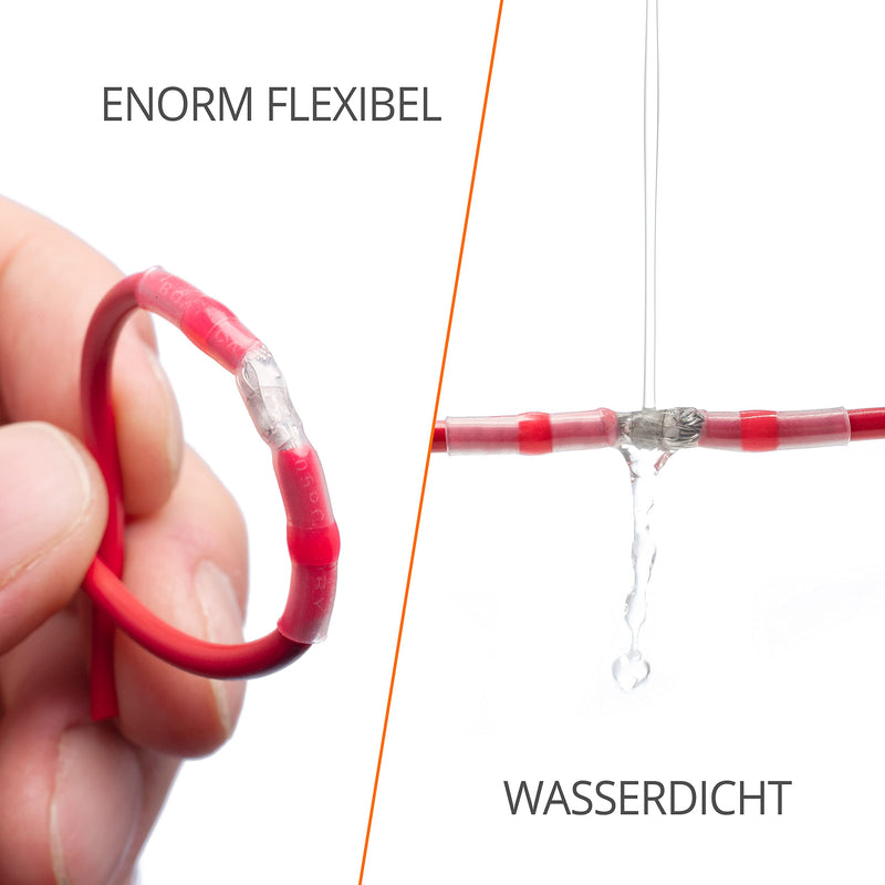  [AUSTRALIA] - Wirefy solder connector with heat shrink tube in a set - waterproof cable connector - heat shrink tube transparent butt connector - shrink connector 0.125-6 mm² - 110 pieces 110 pieces - 0.14 - 6.0 mm²