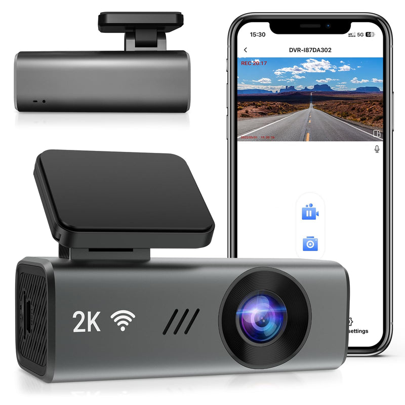  [AUSTRALIA] - Dash Cam 2K WiFi Car Camera 1440P Dash Camera for Cars,Front Mini Dash cam with Super Night Vision, WDR, Loop Recording, G-Sensor, 170°Wide Angle, Parking Monitor, WiFi &APP, Support 128GB Max A12-2k