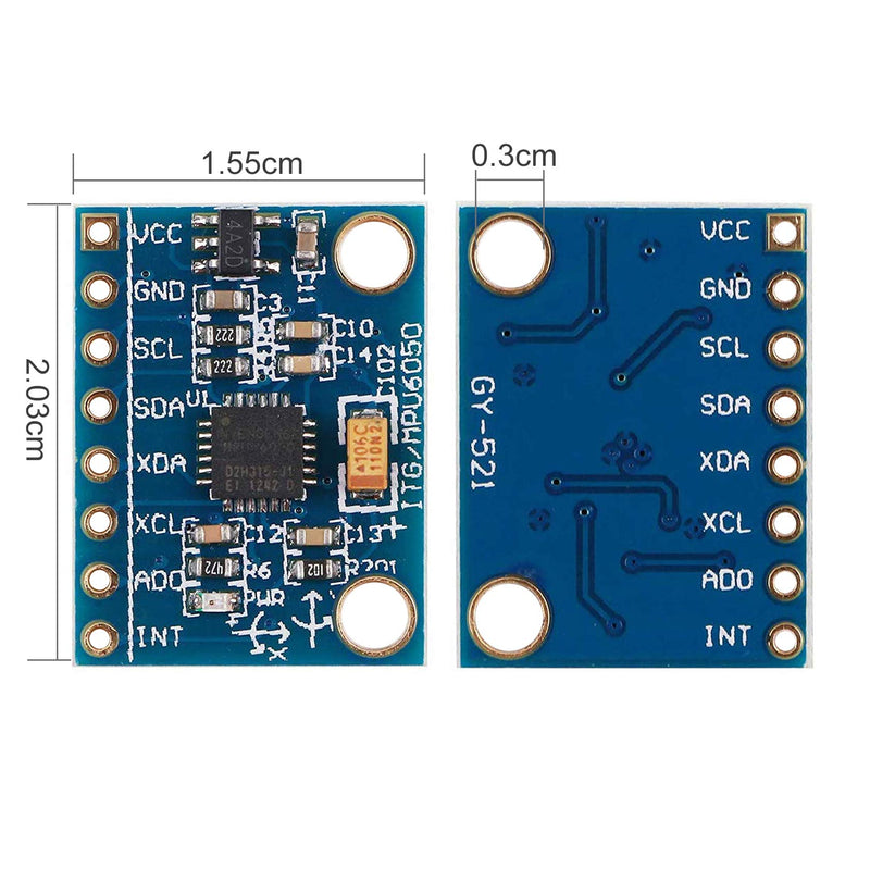 WayinTop 3pcs GY-521 MPU-6050 3 Axis Gyroscope and 3 Axis Accelerometer 6DOF Sensor Module 16 Bit AD Converter Data Output IIC I2C for Arduino - LeoForward Australia