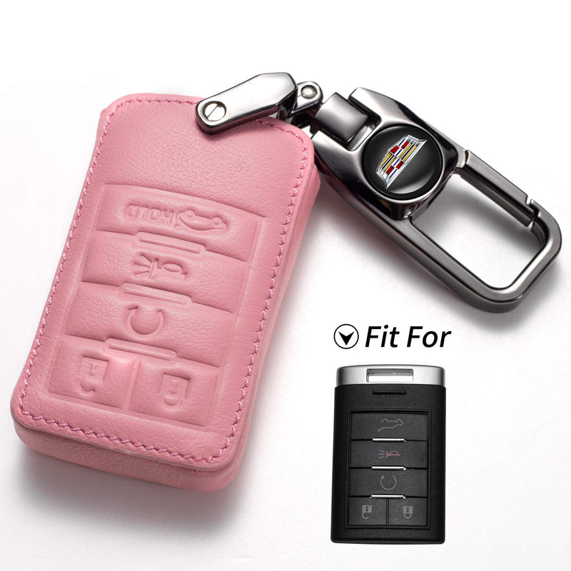  [AUSTRALIA] - Car Key Cover Key case Replacement for 2008-2011 Cadillac STS DTS,2008-2014 Cadillac Escalade 2009-2014 Cadillac CTS SRX 2013-2014 Cadillac ATS XTS Smart Remote Key fob Cover (5 Buttons) jdbhk-C(Pink)
