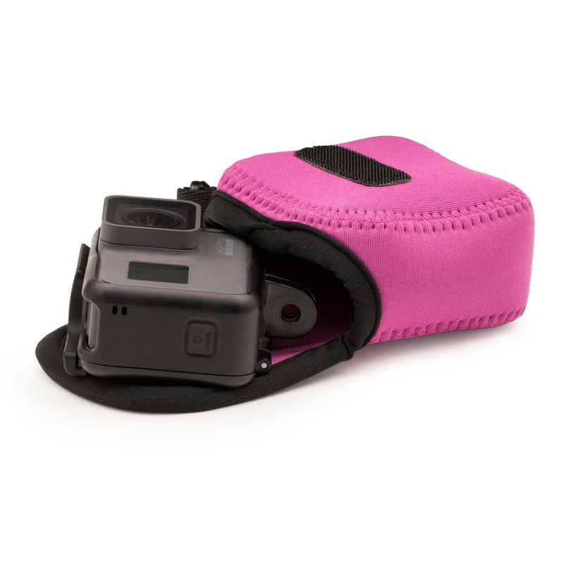  [AUSTRALIA] - MegaGear Ultra Light Neoprene Camera Case Compatible with GoPro Hero9, Hero8, DJI Osmo Action, Sony RX0 II, GoPro Hero 7, Sony RX0 1.0 Hot Pink