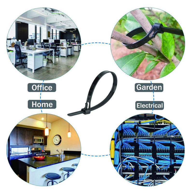  [AUSTRALIA] - Superun Releasable Zip Ties 8 Inch, 50 Lbs Tensile Strength Wire Ties (Reusable Cable Ties) Pack of 100 White