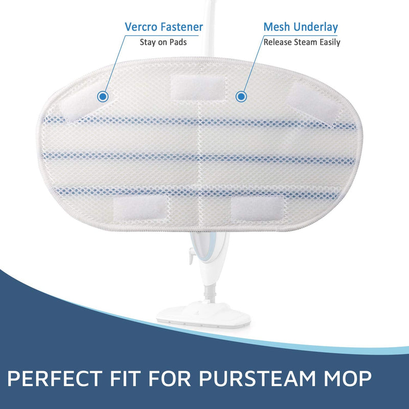  [AUSTRALIA] - Flammi 4 Pack Steam Mop Replacement Pads for PurSteam ThermaPro 10-in-1 Steam Mop Washable Reusable Pads