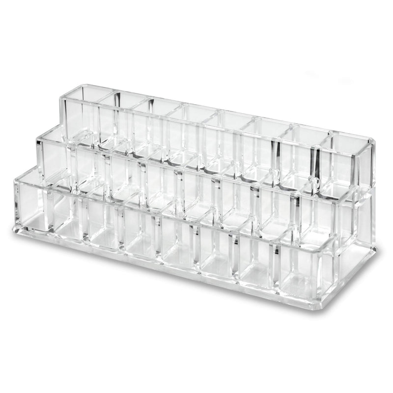 byAlegory Tiered Acrylic Lipstick Makeup Organizer | 24 Space Cosmetic Storage - 3 Tiers (CLEAR) 24 Space Tiered Clear - LeoForward Australia