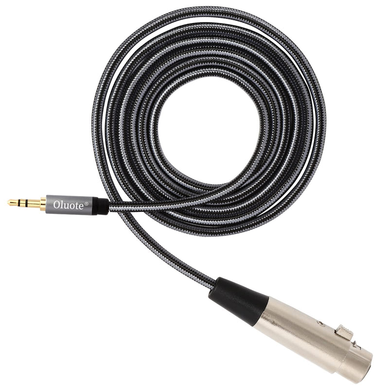  [AUSTRALIA] - Oluote 3 Pin XLR Female to TRS 3.5mm (1/8") Male Microphone Cable, MIC Audio Interconnect Cable for Studio Sound Consoles Jack Lead Balanced Signal Interconnect Cable 3 Pin XLR Female to TRS Male 1.5M/4.92FT