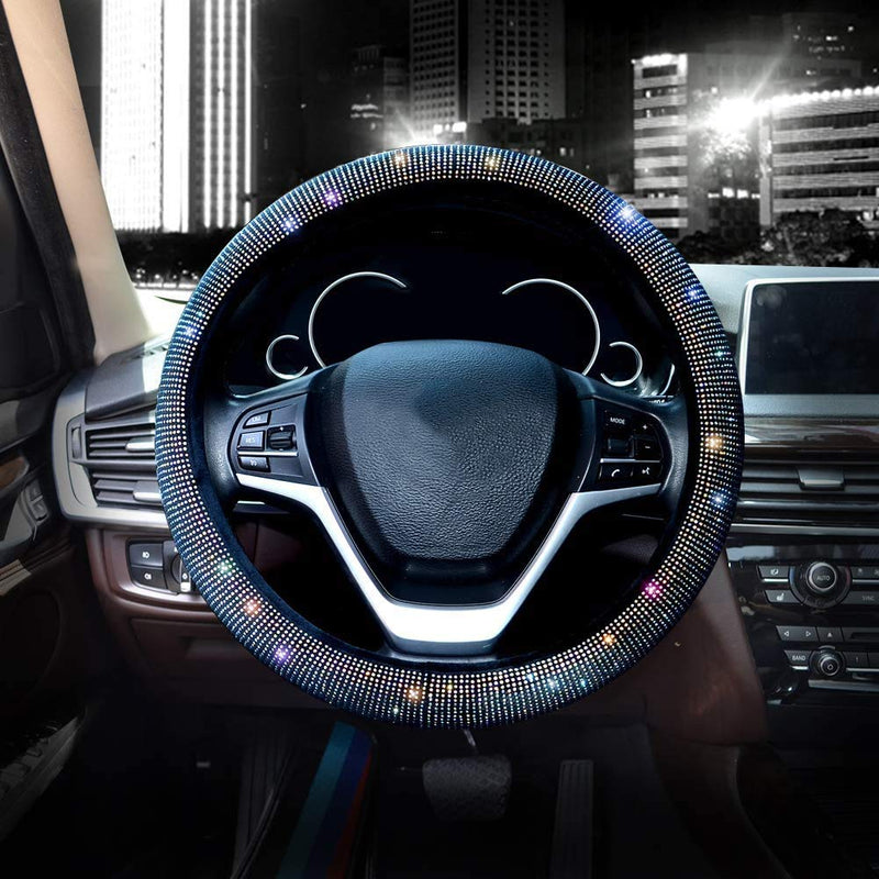 Valleycomfy Steering Wheel Cover for Women Bling Bling Crystal Diamond Sparkling Car SUV Wheel Protector Universal Fit 15 Inch (Black with Colorful Diamond,Standard Size(14" 1/2-15" 1/4)) Black with Colorful Diamond Standard Size(14"1/2-15"1/4) - LeoForward Australia