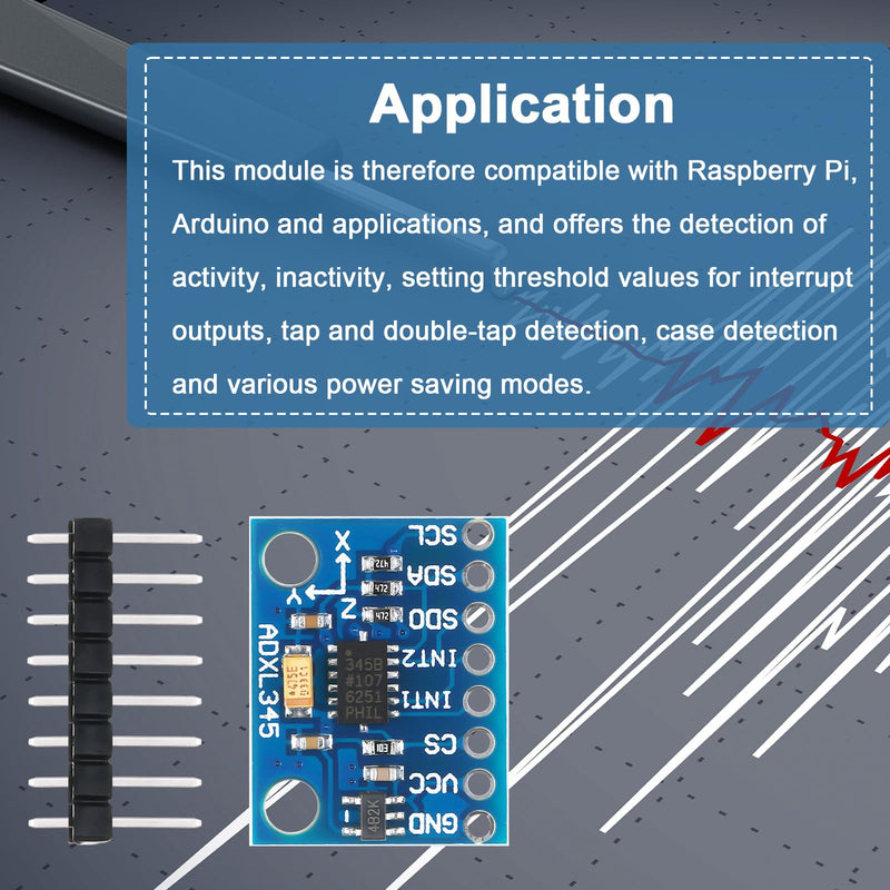  [AUSTRALIA] - 2 Accelerometer ADXL345 3-Axis GY-291 Digital Gravity Sensor Module ADXL345 Digital Accelerometer Module 3 Axis Acceleration Tilt Compatible with Arduino Raspberry Pi