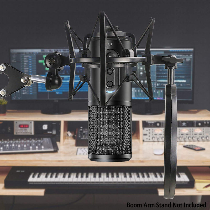 [AUSTRALIA] - ATR2500X Shock Mount with Pop Filter, Windscreen and Shockmount to Reduce Vibration Noise Matching Mic Boom Arm Stand for Audio-Technica ATR 2500X and ATR2500 USB Condenser Microphone by YOUSHARES