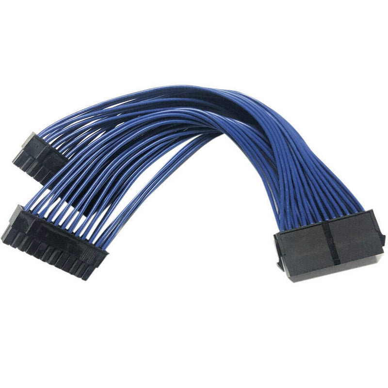  [AUSTRALIA] - GinTai Power Supply Extension Cable PSU Male to Female Y Splitter Replacement for ATX 24Pin 1 to 2 Port 23.5cm