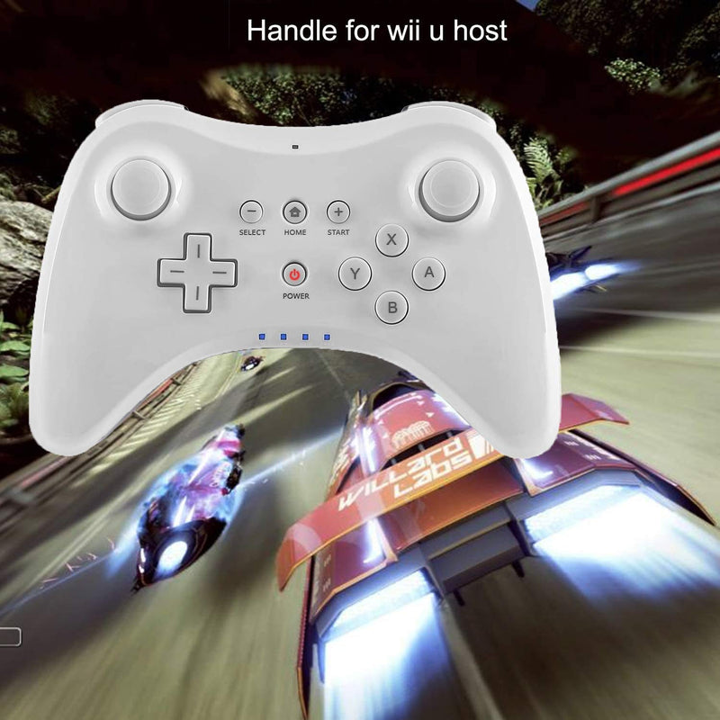  [AUSTRALIA] - Pro Controller for Wii U, PowerLead Wireless Controller Gamepad for Nintendo Wii U Dual Analog Game Remote Joystick (White) Wii U White