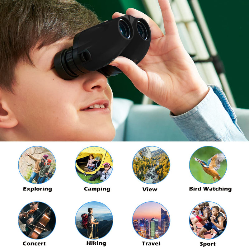  [AUSTRALIA] - BRESSER 7x20 Compact High Resolution Shockproof Binoculars for Kids Black