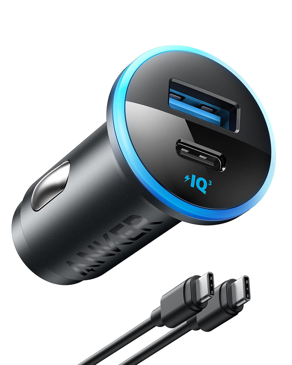  [AUSTRALIA] - USB C Car Charger Adapter, Anker 52.5W Cigarette Lighter USB Charger, 323 Anker Car Charger with 30W PowerIQ 3.0 Fast Charging for iPhone 14/13 Samsung Galaxy S23/22 Pixel