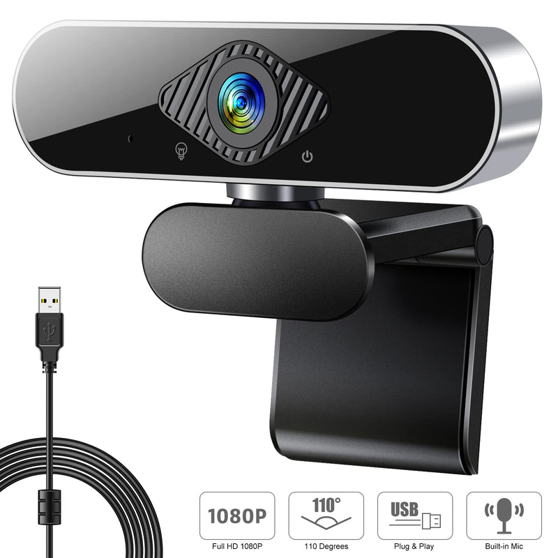  [AUSTRALIA] - 1080P HD Webcam with Microphone, Computer USB Web Camera at 1080P/30fps, 110 Wide Angles View, Plug and Play, Works with Skype, Zoom, FaceTime, Hangouts, PC/Mac/Laptop/MacBook/Tablet by FUMAX