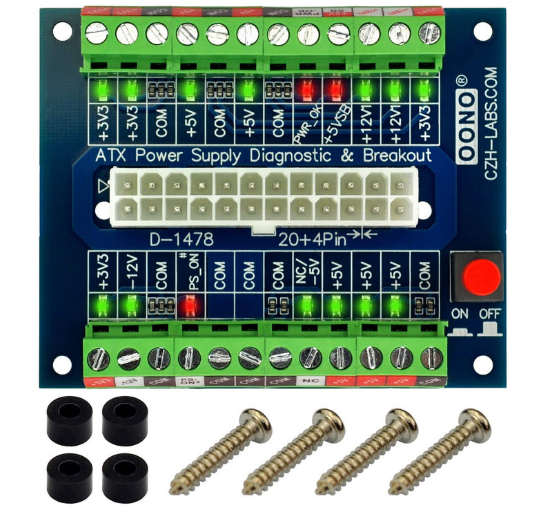  [AUSTRALIA] - 24/20-Pin ATX DC Power Supply Diagnostic/Breakout Board Module