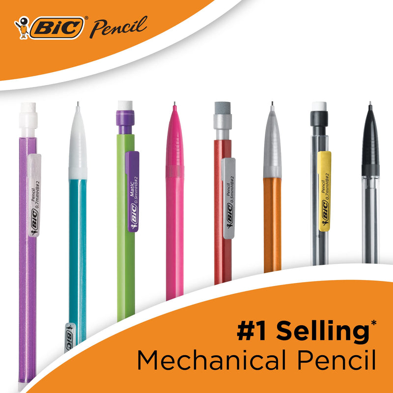  [AUSTRALIA] - BIC Xtra-Sparkle Mechanical Pencil, Medium Point (0.7mm), Fun Design With Colorful Barrel, 15-Count Black