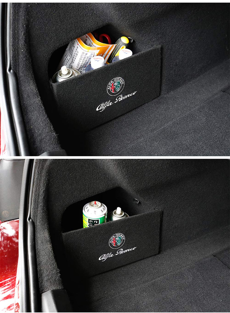  [AUSTRALIA] - QHCP 1Pcs Flocking Surface Car Rear Trunk Storage Side Baffle Storage Clapboard Special for Alfa Romeo Giulia