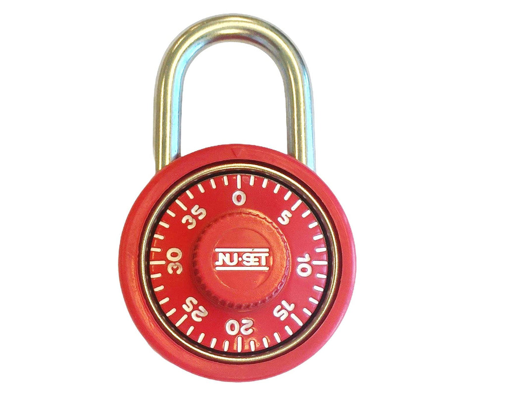  [AUSTRALIA] - NU-SET Lock | 1 3/4-Inch Laminated Steel Combination Padlock | 2 Pack Spin Dial Laminated Padlock for Door Security | Home Improvement & Door Hardware (Red)