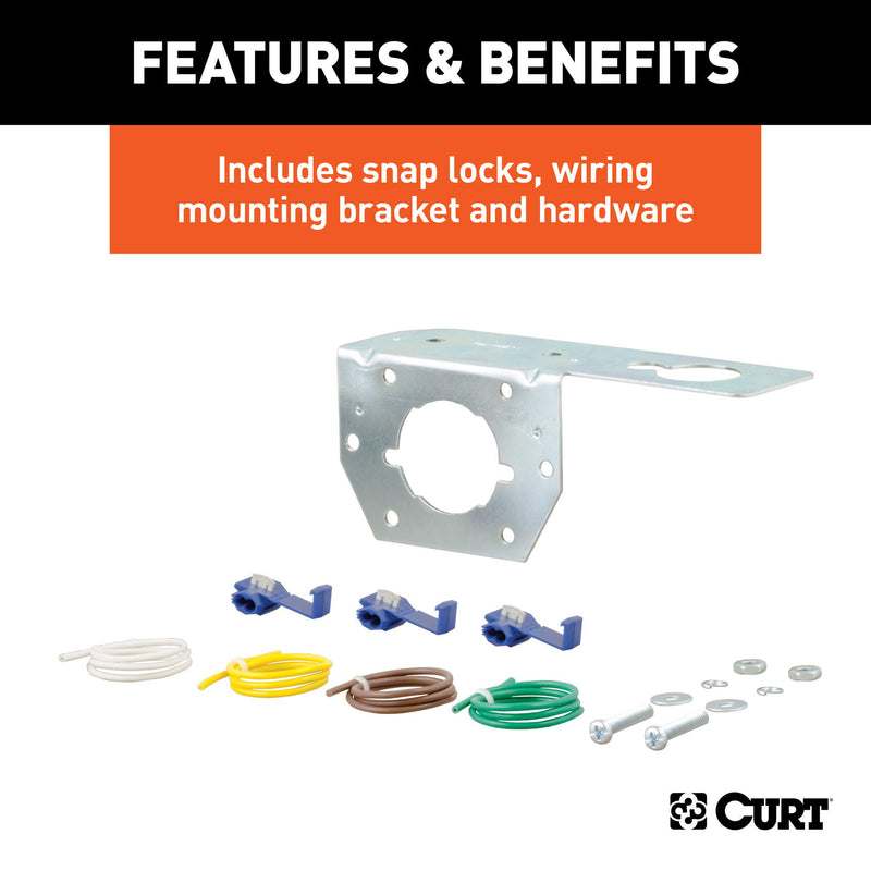  [AUSTRALIA] - CURT 58677 Vehicle-Side and Trailer-Side 4-Pin Round Wiring Harness Connectors