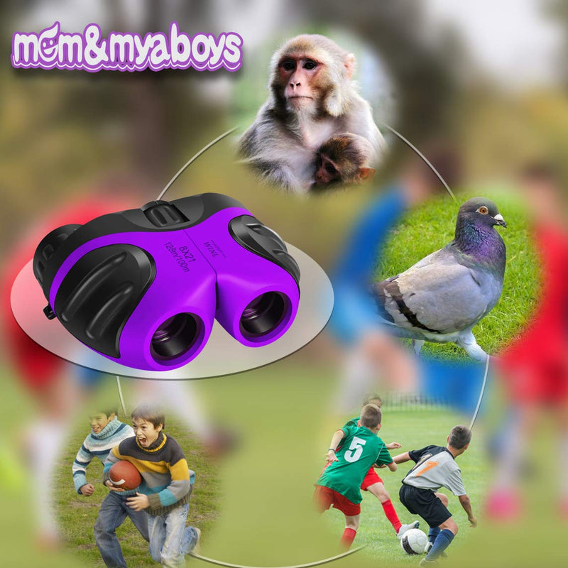  [AUSTRALIA] - mom&myaboys Kid’s Binoculars Toys, 8x12 Compact Telescope Girls Gifts for 3-12 Year Old Yard Play with Friend, Cool Toys for 4-8 Year Old Boys Happy Gifts,Birthday Presents (Purple) Purple
