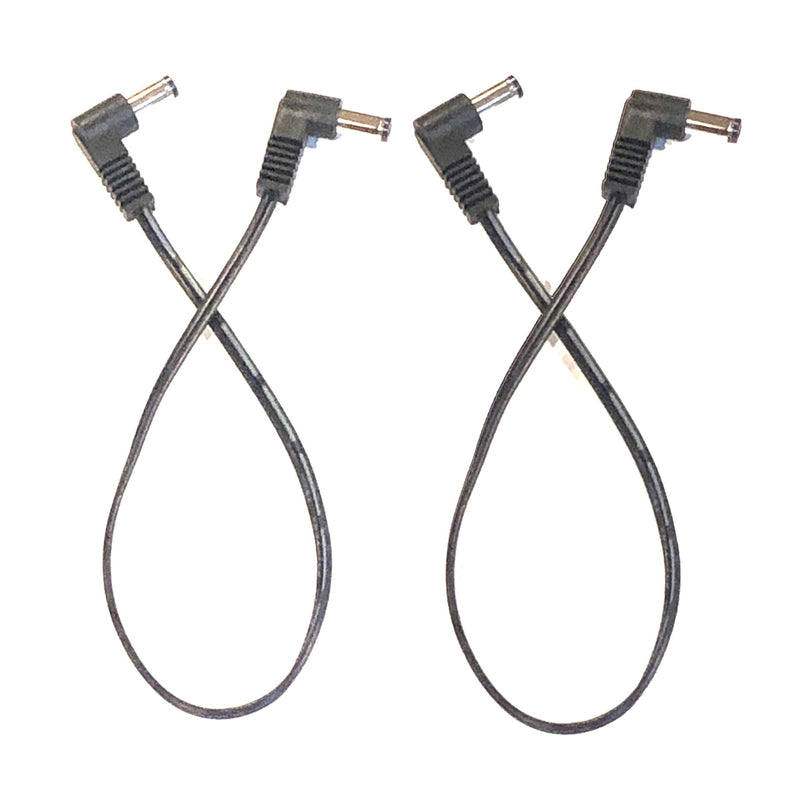  [AUSTRALIA] - (2) Pack 1 Foot Right Angle DC Power 5.5mm x 2.1mm Patch Flat Cables Wire Male Male