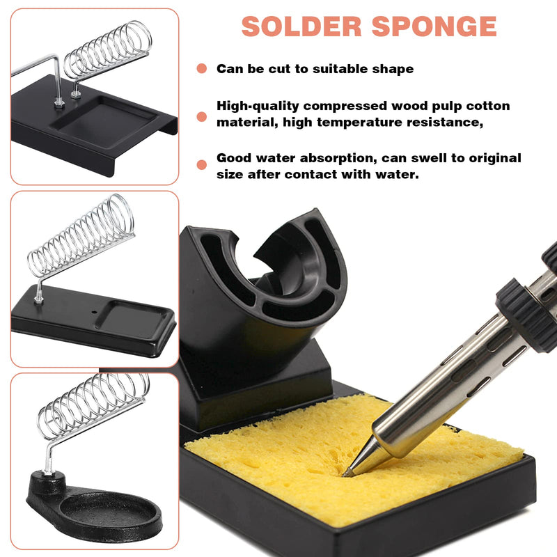  [AUSTRALIA] - 6Pcs Soldering Tip Cleaner and Soldering Iron Tip Cleaner Holder Brass Tip Cleaner Kit with 6Pcs Soldering Tip Cleaning Sponge and 2 Tin Scrapers for Cleaning Soldering Iron and Tips