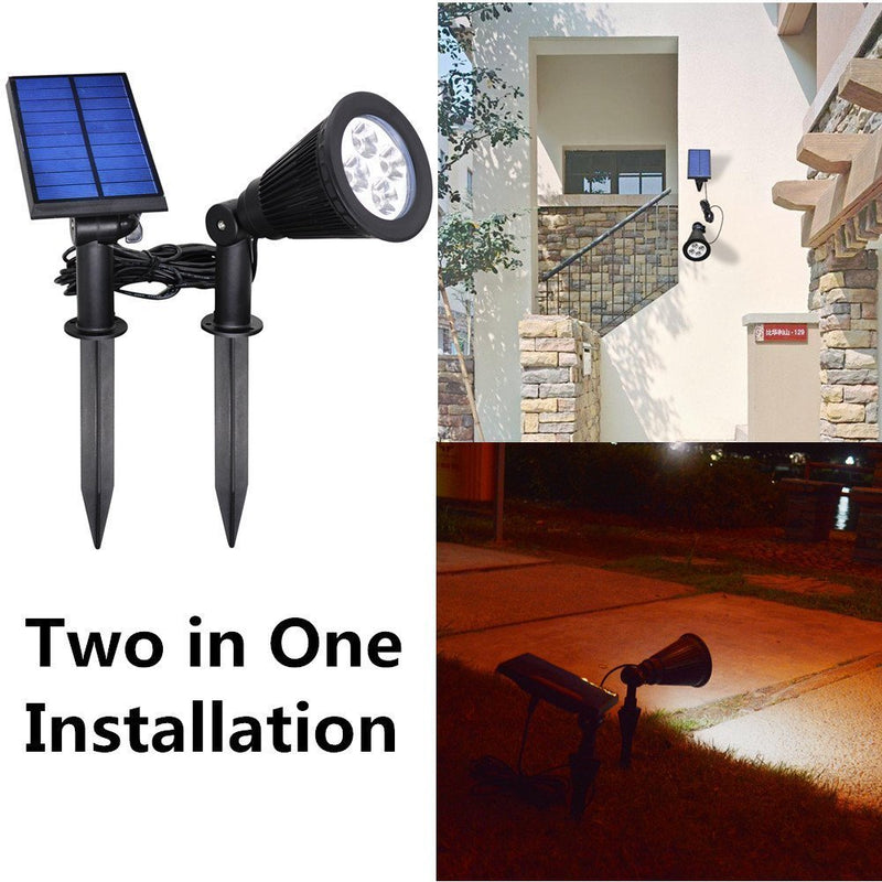YINGHAO Solar Spot Lights Outdoor Separated Panel and Light 10ft Cable, 2 in 1 Installation Waterproof IP65 Outdoor Solar Landscape Light Auto On/Off for Yard Garden Flag Pole Wall Pathway, Cool White 1 Pack/1 in 1 - LeoForward Australia
