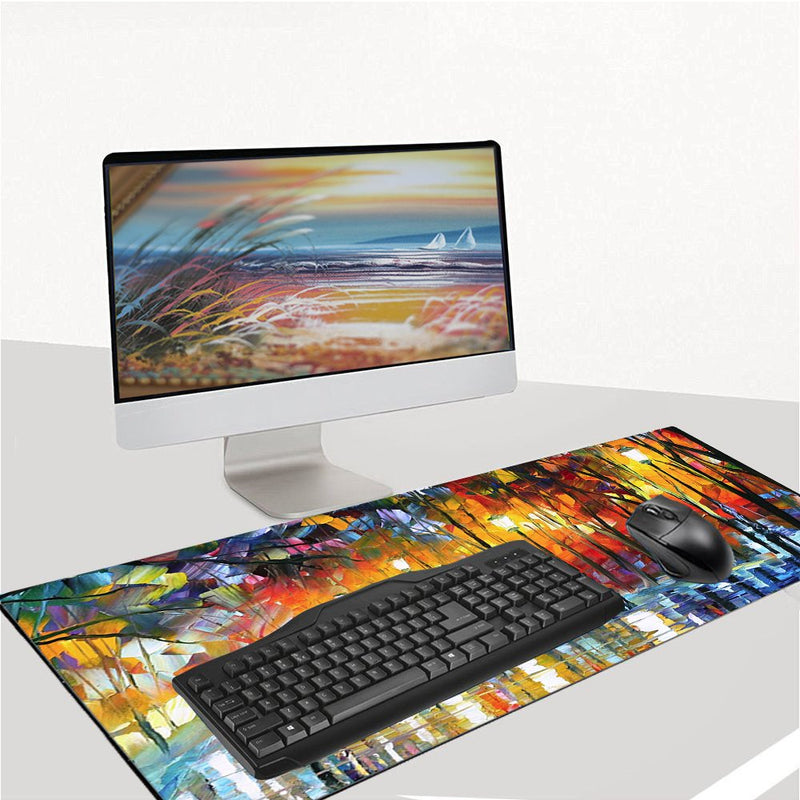 Ruifengsheng Extended Gaming Mouse Pad XXL Mouse Mat Large Mouse Pad Non-Slip Professional Precision Tracking Surface (35.4" x 15.7")90x40 (90x40 Forest018) 90x40 Forest018 - LeoForward Australia