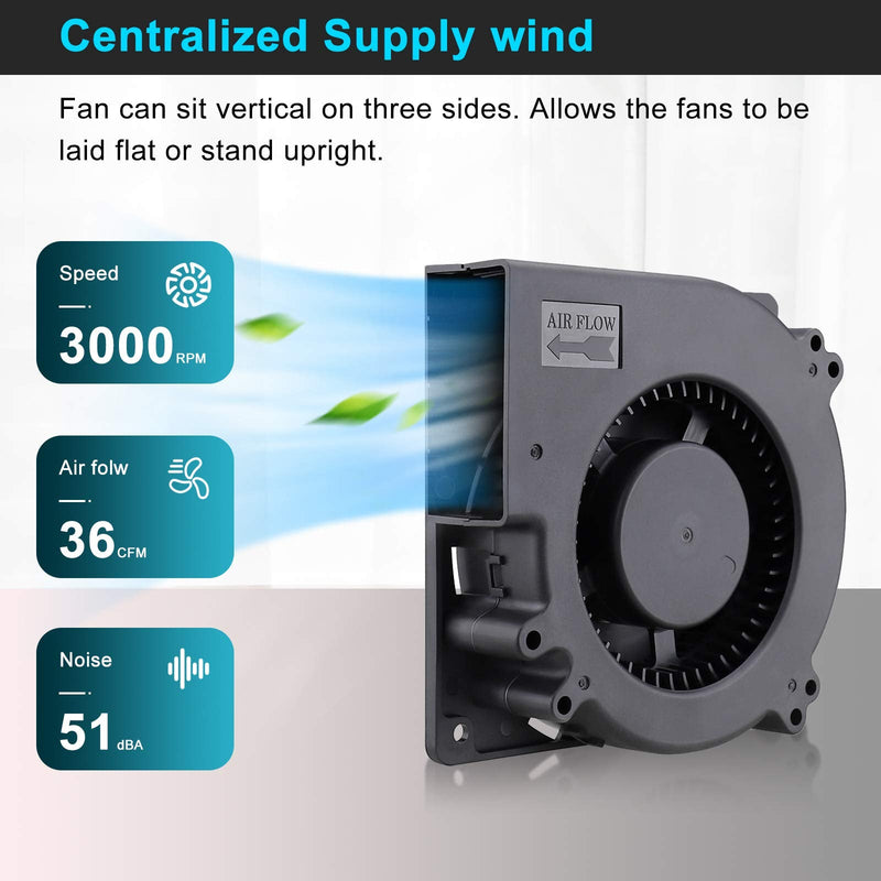  [AUSTRALIA] - Wathai 120mm x 32mm 110V 220V AC Powered Fan with Speed Controller 4V to 12V, DC Dual Ball High Airflow Blower Centrifugal Fan 120x32mm 100-220v with Speed Controller