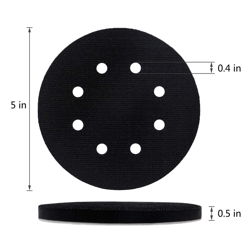  [AUSTRALIA] - 5 Pack 5 Inch 8 Holes Soft Density Interface Pads Hook and Loop 5" Sponge Cushion Buffer Backing Pad (Set of 5)