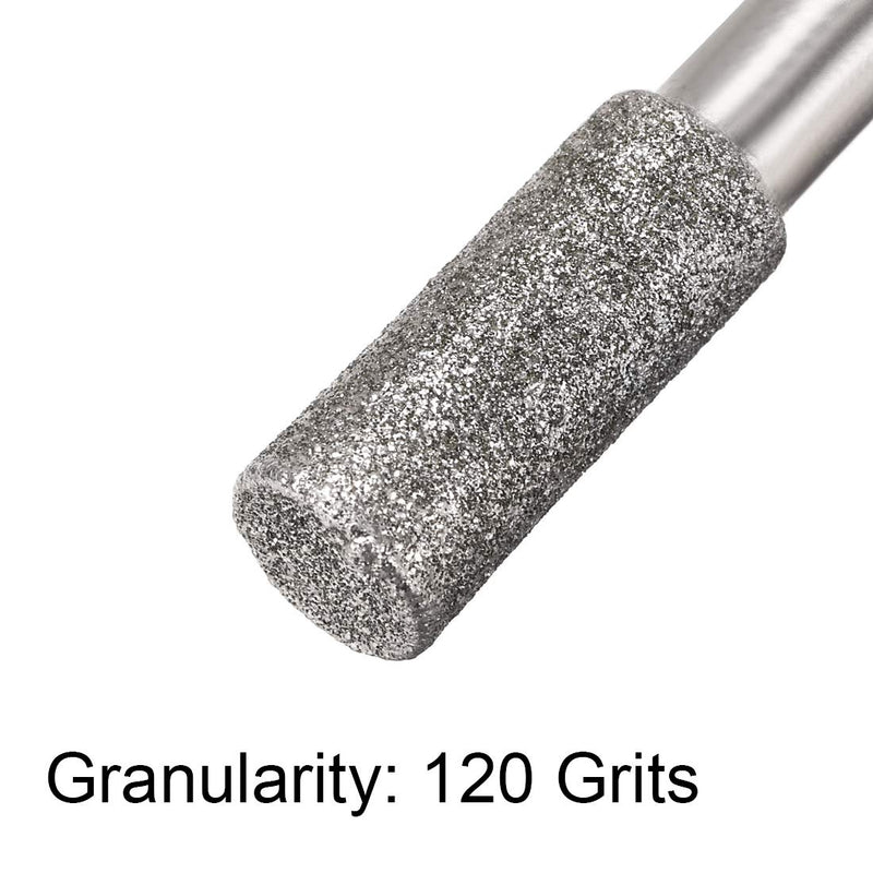 uxcell Diamond Burrs Grinding Drill Bits for Carving Rotary Tool 1/4-Inch Shank 8mm Cylindrical 120 Grit 10 Pcs - LeoForward Australia