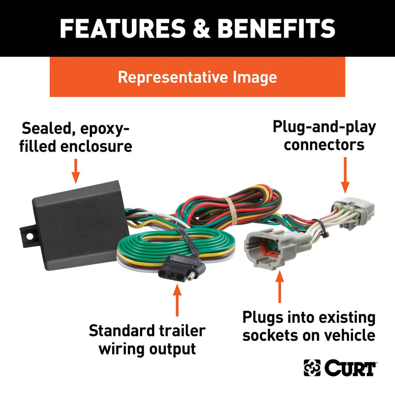  [AUSTRALIA] - CURT 56350 Vehicle-Side Custom 4-Pin Trailer Wiring Harness for Select Toyota Avalon, RAV4