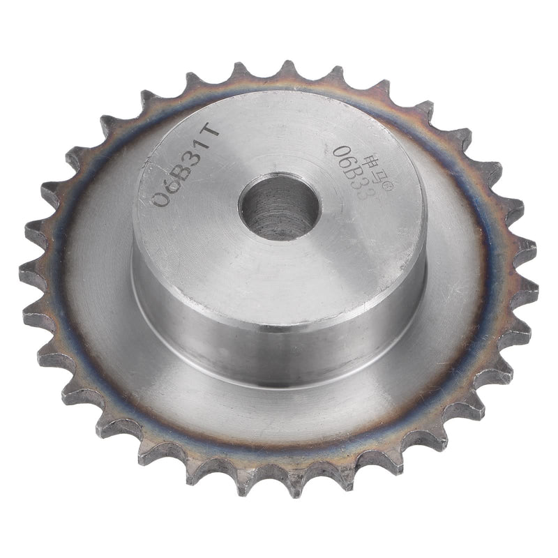  [AUSTRALIA] - uxcell 31 Teeth Sprocket Type B Single Strand 3/8" Pitch, 14mm Bore A3 Carbon Steel for ISO 06B 97mm