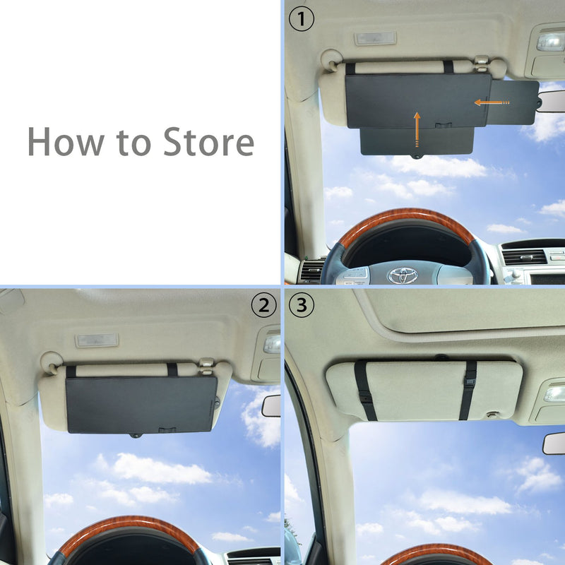  [AUSTRALIA] - WANPOOL Car Visor Anti-Glare Sunshade Extender for Front Seat Driver or Passenger - 1 Piece
